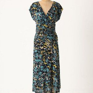 MOULINETTE SOEURS Ruched Floral Dress BOTANICA DUSK anthropologie